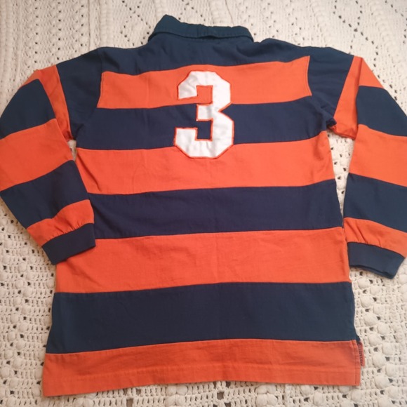 U.S. Polo Assn LS Polo Boys XL 14/16 Striped Blue Orange Rugby Pony Stitched #3 - Picture 9 of 11